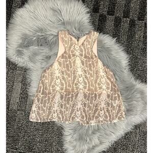 Dance & Marvel Cropped Sheer Faux Snake‎ Skin Pattern Tank Top Size S